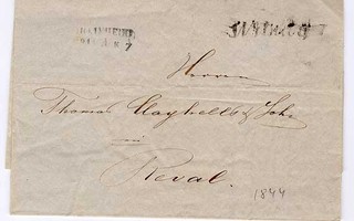 1844 kirje Viipurista Tallinnaan