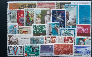CCCP NEUVOSTOLIITTO 60-luku LEIMATTUJA postimerkkejä 28 kpl