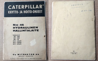 Caterpillar käyttöohjeet Witraktor Hki- Rovaniemi 1958