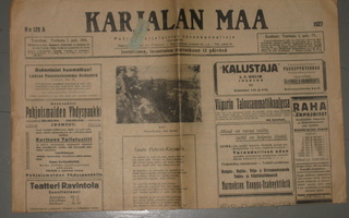 Sanomalehti  Karjalan Maa  12.11.1927