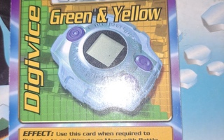 Digivice Green & Yellow 1999 bandai digimon card