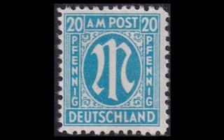 Bizone 26 ** Saksalainen paino 20 Pf (1945)