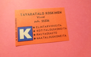 TT-etiketti K Tavaratalo Koskinen, Virrat
