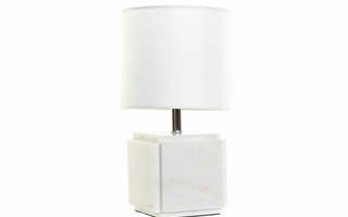 Pöytälamppu DKD Home Decor Valkoinen Polyesteri Metalli Ma