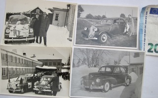 4 VANHAA Valokuvaa KOMEAT Autot 1940-1950-l