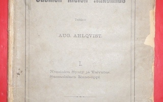 Aug. Ahlqvist : Suomen Kielen Rakennus  1877 1.p.