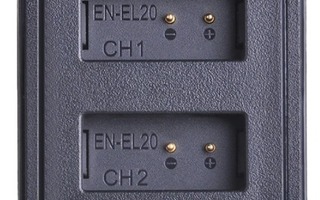 EN-EL20 ENEL20 C-USB-Tupla laturi Nikonin Akuille ALE-40%