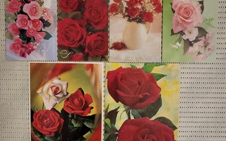 Äitienpäiväkortti, kulkenut 6kpl, ruusuaihe