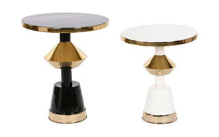 Set of 2 tables Home ESPRIT Valkoinen Musta 41 x