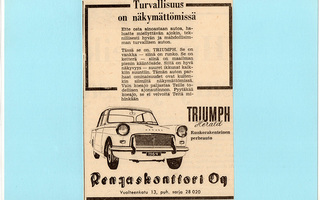Triumph Herald 1964 - lehtimainos A5 laminoitu