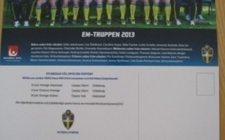Postikortti Ruotsin naisten jalkapallon EM-joukkue