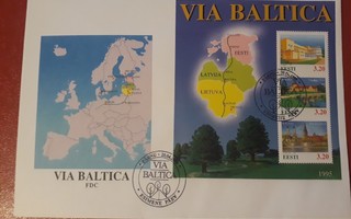 Viro 1995 - Via Baltica blokki  FDC