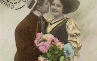 RAKKAUS / Hattupäinen tyttö ja rakastunut mies - 1. 1900-l.