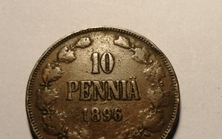 10  penniä  1896 *  Copper/Kupari *1+