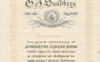 1900 G.W.Sundberg Ab, Helsinki osakekirja