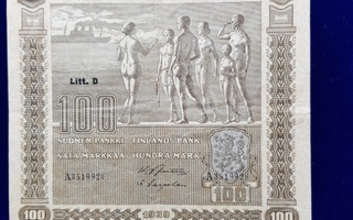 100 markkaa 1939v  liit D