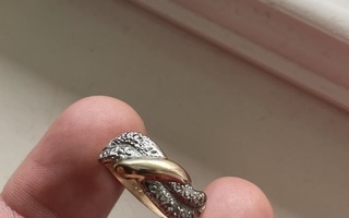Kultainen timantti sormus 17,5