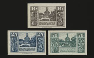 Saksa Notgeld 10, 25, 50 Pfg, Markneukirchen 1919