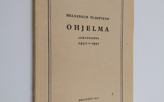 Helsingin yliopiston ohjelma lukuvuonna 1951-1952