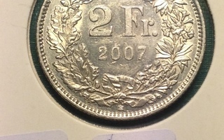 Sveitsi kolikko 2 frangia 2007 Katso kuvaus.