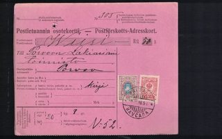 Postietuannin osotekortti Kausala 1915