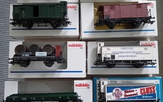 Märklin H0 8kpl Württemberg tavaravaunuja