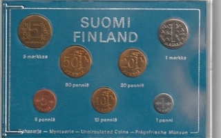 Suomi  Rahasarja  1975   - kolikot / metallirahat