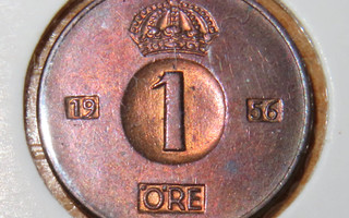 Ruotsi. 3 kolikkoa 1 Öre 1956, 5 Öre 1963, 1973; 1+