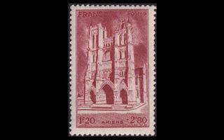 Ranska 634 ** Katedraali 1.20 + 2.80 Fr (1944)