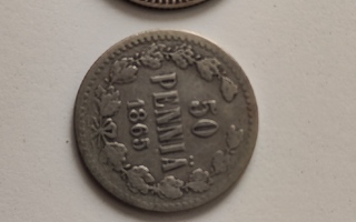 50 penniä 1864,1865,1866