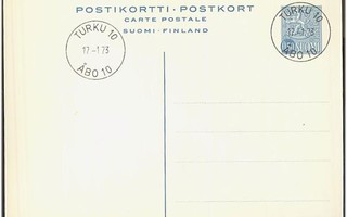 1973 50p ehiökortti - Turun pvm-leima