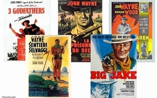 JOHN WAYNE -- juliste setti A4 x 5 (mm. UPEA lahja !!!) #1