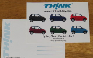 2008 (noin) Think postikortti - KUIN UUSI - Ford - electric