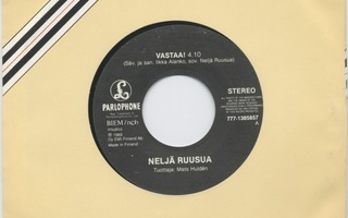 NELJÄ RUUSUA: Vastaa! – kahden biisin 7” single 1989, ei KK