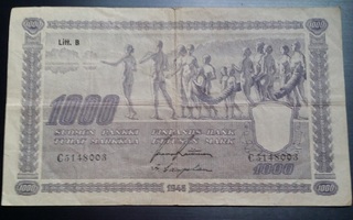 1000 mk 1945 C-sarjaa - tuhat markkaa 1945