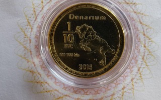 Bitcoin Denarium 1/10 BTC kolikko, 2015, ladattu