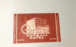 TT-etiketti Central hotelli hotel, Vaasa Vasa