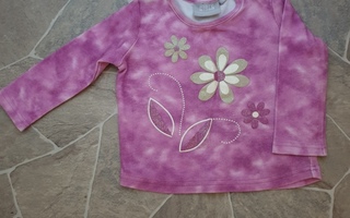 Violetti batiikkikuvioinen paita painetulla kuvalla,80/86 cm