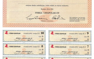 1991 Itikka-Lihapolar Oy spec, Kuopio Atria Oyj osakekirja