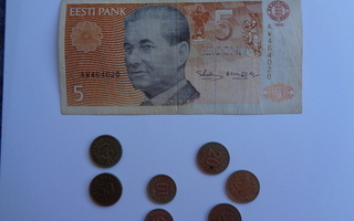 Eesti Bank 5 krooni seteli ja kolikot