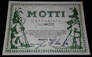 Osakeyhtiö Motti Helsinki 1975 10mk PK140