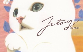 Jetoy kissa sinikuvioisessa kupissa