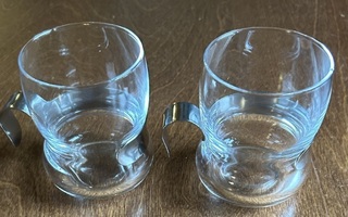 Iittala Paula glögilasit 2 kpl, teräspidike, Jorma Vennola