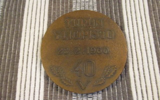 Turun Yliopisto 28.2.1960 40 V mitali/Tauno Torpo 1960.
