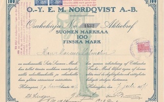 1917 E.M.Nordqvist Oy,  Helsinki osakekirja