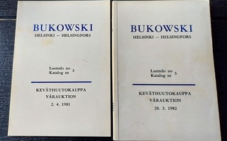 Bukowski 2 huutokauppa luetteloa 1981 ja 1982