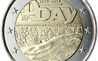 2€ Juhlaraha  Ranska 2014  D-Day 70 years ago