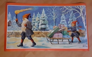 Vanha paperinen joulutaulu-Jenny Nyström