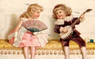 LAPSET / Viktoriaanisen ajan lapset ja mandoliini. 1900-l.