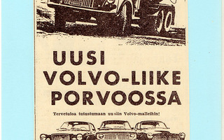Uusi Volvo-liike Porvoossa - vanha lehtimainos A5 laminoitu